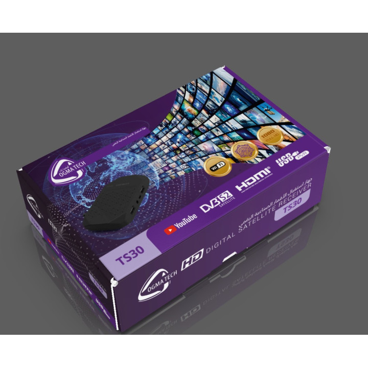Décodeur Satellite & IPTV OGMA TECH TS30 – 6 Serveurs + 5 Ans de Validité