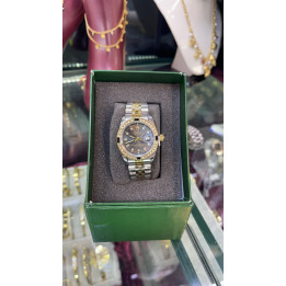 Montre Femme Bicolore Bracelet Bleu Argent Strass – Livraison 69 wilayas – Paiement CIB, Dahabia ou à la livraison