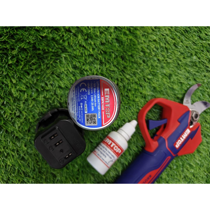 Sécateur Électrique Sans Fil EMTOP Brushless 2 Batteries et Accessoires