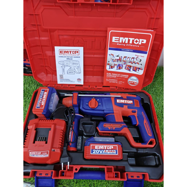 EMTOP Perceuse-Visseuse à Percussion 20V Brushless Kit Complet – Livraison 69 wilayas – Paiement CIB, Dahabia ou à la livraison