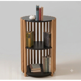 Table de Chevet Design – Bois & Noir