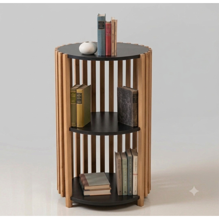 Table de Chevet Design – Bois & Noir