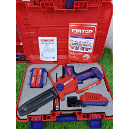 Scie à Chaîne Sans Fil EMTOP 8" 200mm 2 Batteries 20V et Accessoires – Livraison 69 wilayas – Paiement CIB, Dahabia ou à la livr