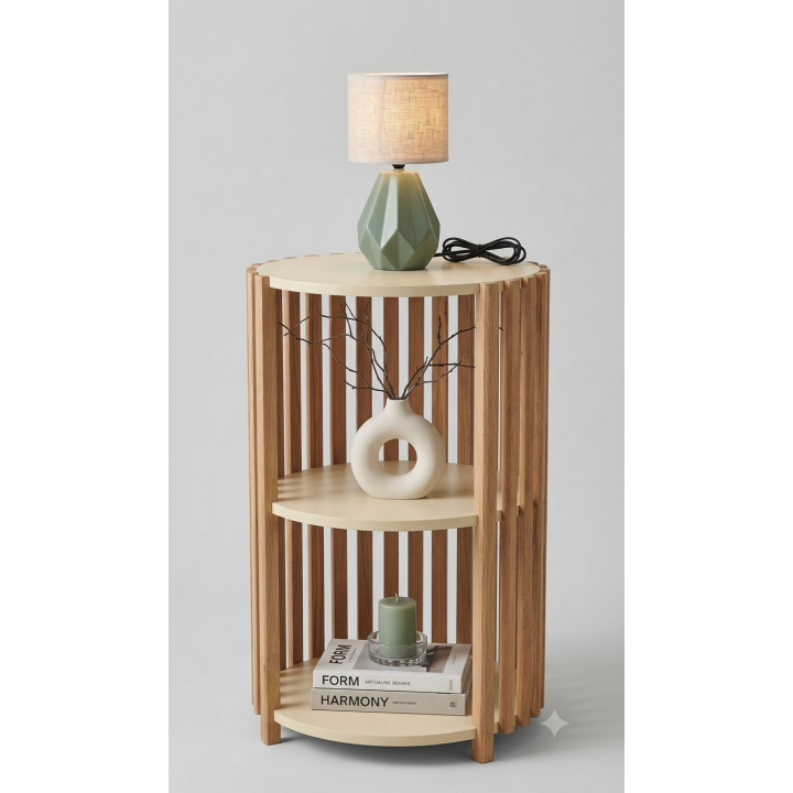 Table de Chevet Design – Bois & Noir