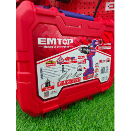 مثقاب دقاق لاسلكي EMTOP Brushless 20V 96 نيوتن.متر — بطارية 4.0Ah — توصيل 69 ولاية