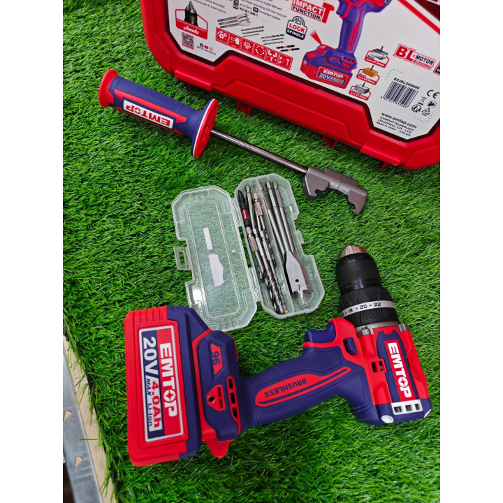 Perceuse à Percussion Sans Fil EMTOP Brushless 20V 96 N.m — Batterie 4.0Ah — Livraison 69 wilayas