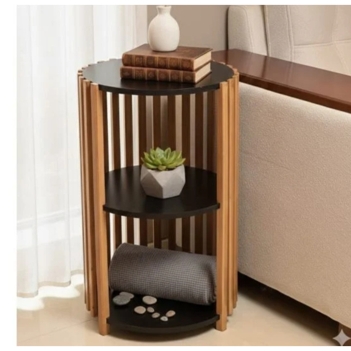 Table de Chevet Design – Bois & Noir