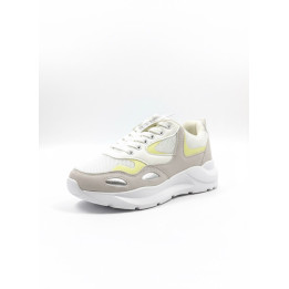 Basket Femme – Sneakers Chunky Blanc, Beige & Jaune