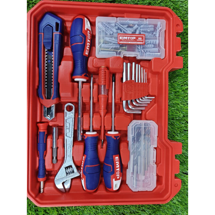 Jeu de 148 Outils avec Perceuse Sans Fil 12V EMTOP
