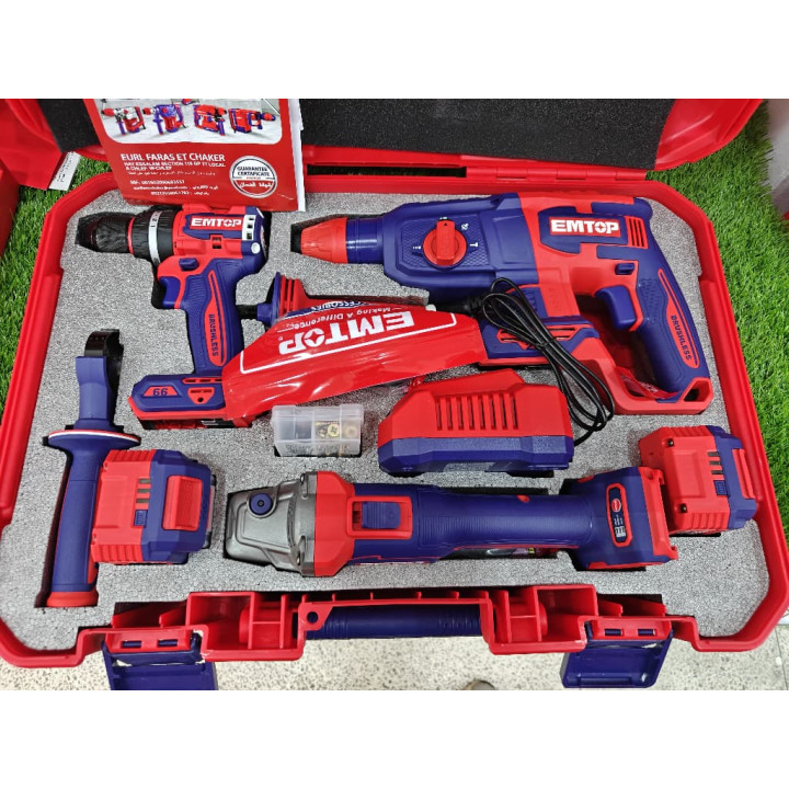 Kit Combiné 3 Outils Sans Fil 20V EMTOP – Livraison 69 wilayas – Paiement CIB, Dahabia ou à la livraison
