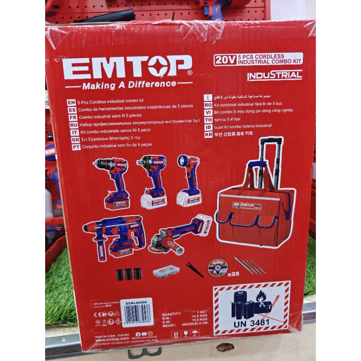 Kit Combiné 5 Outils Sans Fil 20V EMTOP – Livraison 69 wilayas – Paiement CIB, Dahabia ou à la livraison
