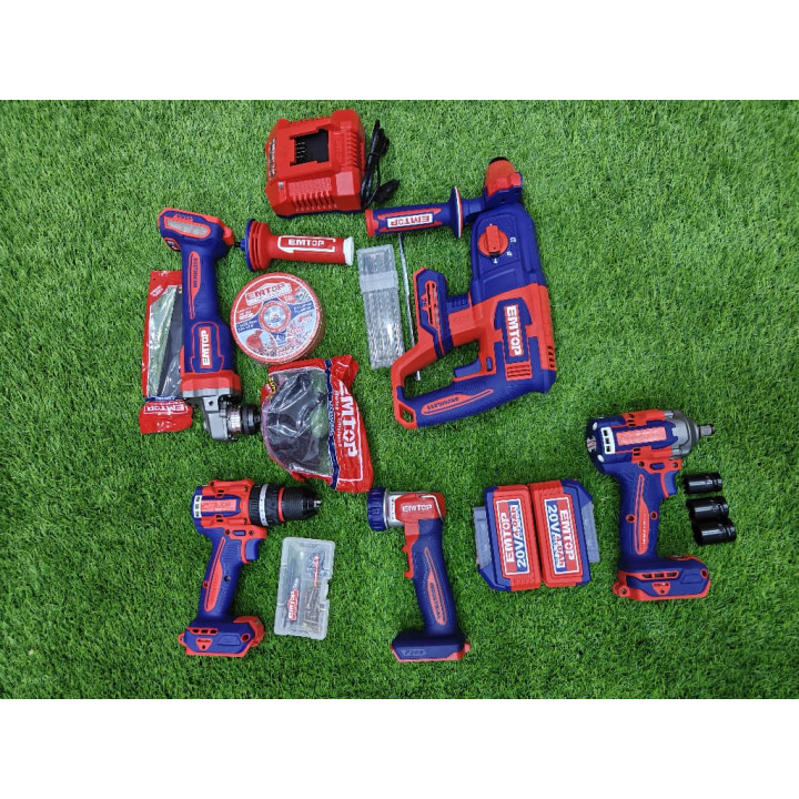 Kit Combiné 5 Outils Sans Fil 20V EMTOP – Livraison 69 wilayas – Paiement CIB, Dahabia ou à la livraison