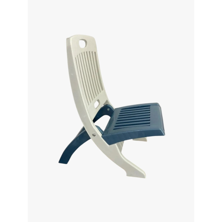 Chaise Pliante Plastique Bicolore Blanc et Bleu – Livraison 69 wilayas – Paiement CIB, Dahabia ou à la livraison