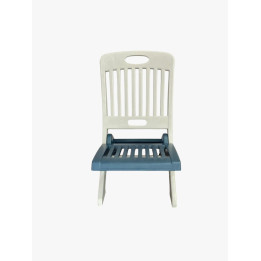 Chaise Pliante Plastique Bicolore Blanc et Bleu – Livraison 69 wilayas – Paiement CIB, Dahabia ou à la livraison