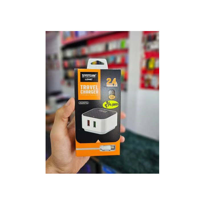 SIYOTEAM LDNIO A2207B Chargeur de Voyage 2.4A Double USB Câble Micro-USB – Livraison 69 wilayas – Paiement CIB, Dahabia ou COD