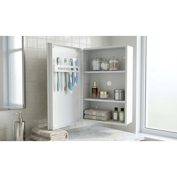 Armoire de Salle de Bain 1 Porte avec Miroir – Boîte à Pharmacie Murale – Livraison 69 wilayas – Paiement CIB, Dahabia ou COD