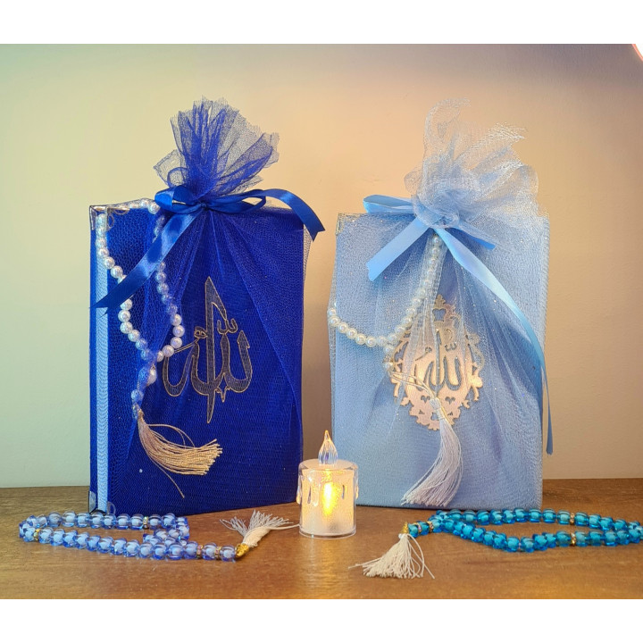 Coffret Coran avec Chapelet (Sebha) – Emballage Cadeau Luxueux – Livraison 69 wilayas – Paiement CIB, Dahabia ou à la livraison