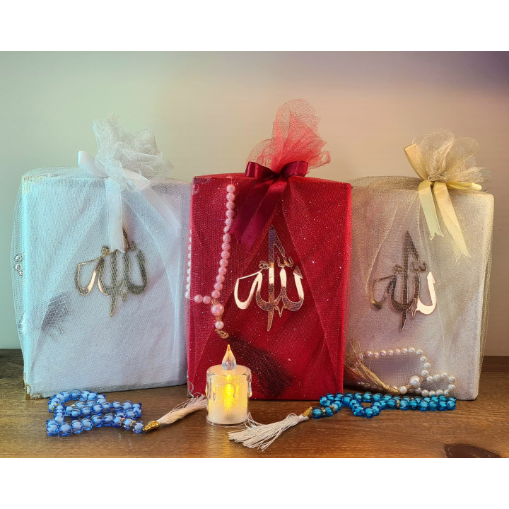 Coffret Coran avec Chapelet (Sebha) – Emballage Cadeau Luxueux – Livraison 69 wilayas – Paiement CIB, Dahabia ou à la livraison