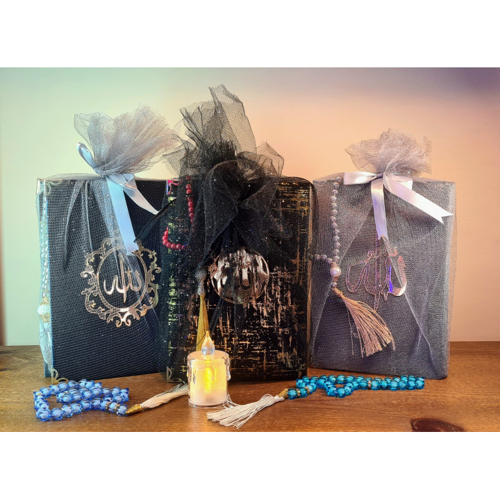 Coffret Coran avec Chapelet (Sebha) – Emballage Cadeau Luxueux – Livraison 69 wilayas – Paiement CIB, Dahabia ou à la livraison