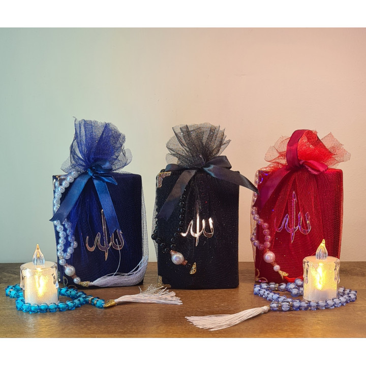 Coffret Coran avec Chapelet (Sebha) – Emballage Cadeau Luxueux – Livraison 69 wilayas – Paiement CIB, Dahabia ou à la livraison