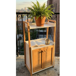Meuble Rangement Multiusage Bois & Blanc | Colonne