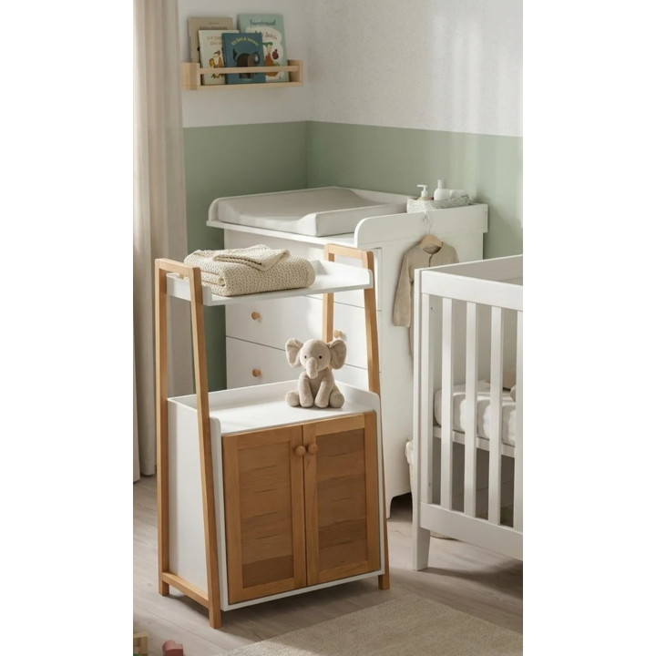 Meuble Rangement Multiusage Bois & Blanc | Colonne