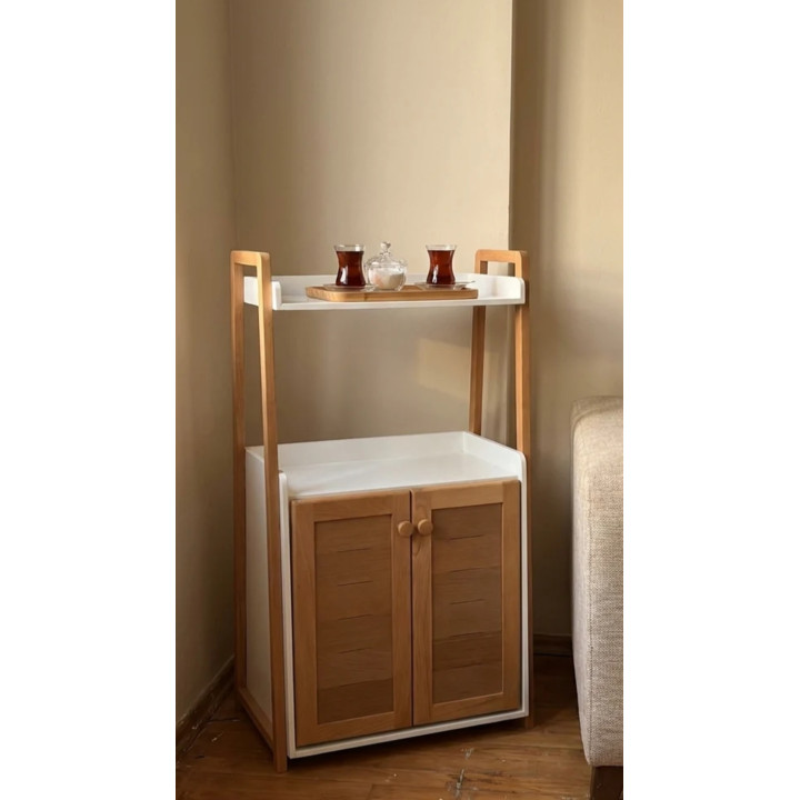 Meuble Rangement Multiusage Bois & Blanc | Colonne