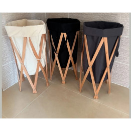 Panier à Linge Pliable Bois & Tissu | Livraison 69 Wilayas | Paiement CIB/Dahabia & COD