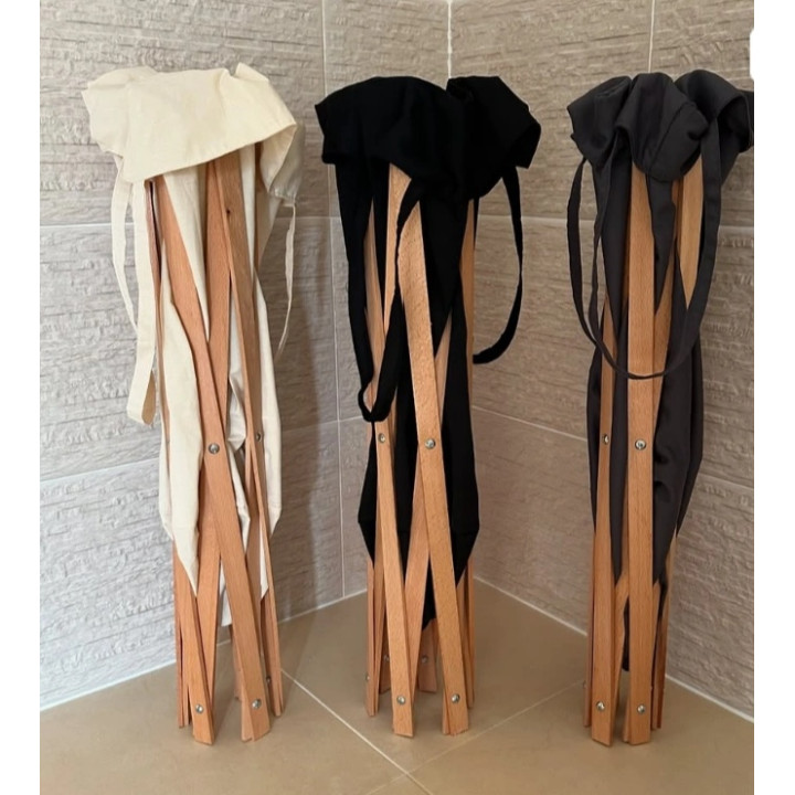 Panier à Linge Pliable Bois & Tissu | Livraison 69 Wilayas | Paiement CIB/Dahabia & COD