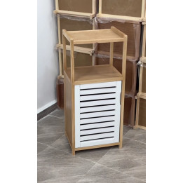 Meuble Rangement Multiusage Bois & Blanc | Colonne avec Placard